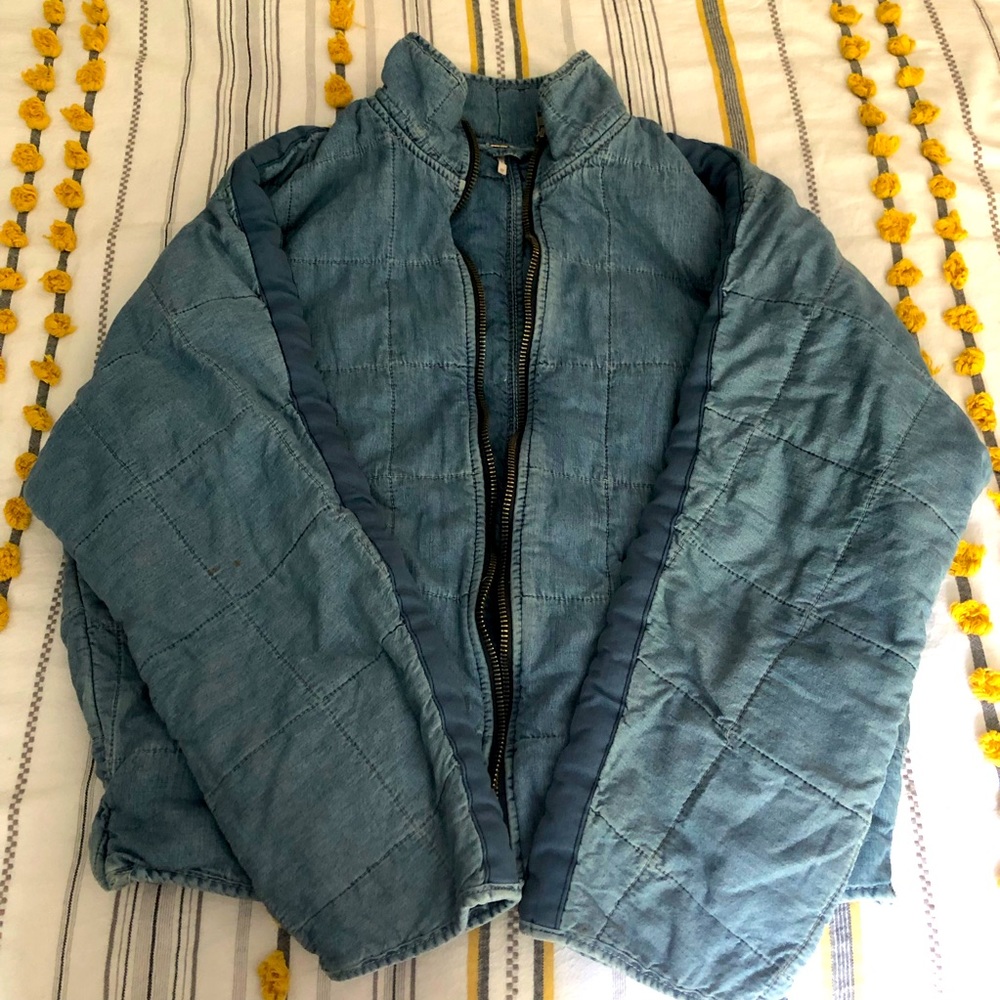 Free People Quilted Denim Jacket